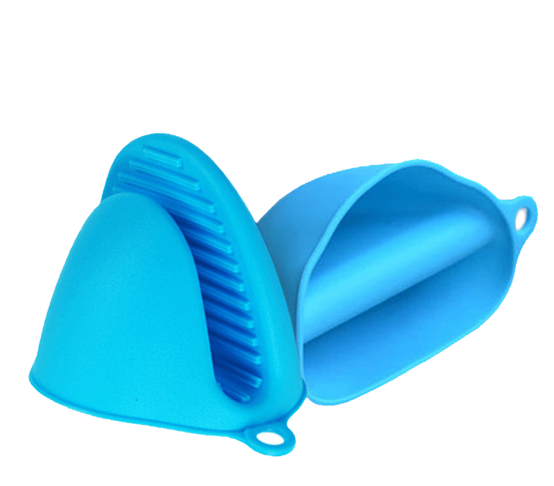 4 Stück Silikon Topflappen Ofen Mitt Set(Rot, Orange, Blau, Grün)