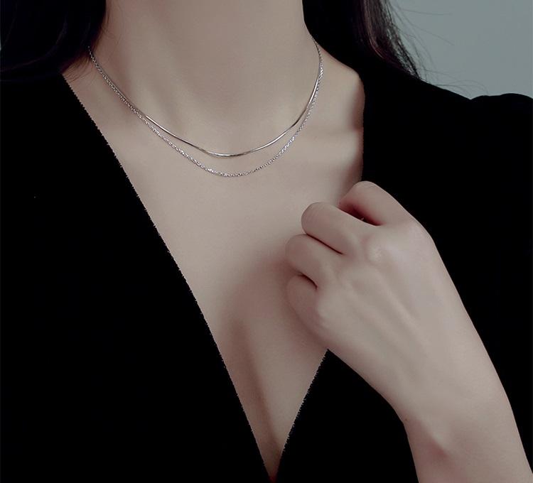 Olivia Layered Necklace (Silver)