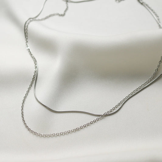 Olivia Layered Necklace (Silver)